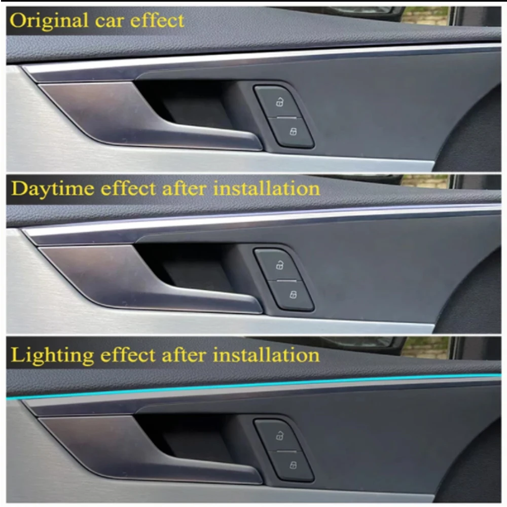 RGB Symphony Ambient Light Parts 64 Colors 35cm 75cm 110cm LED Light Strip 3 Pins/4 Pins Plug Atmosphere Lamp Car Accessories