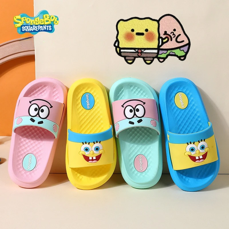 SpongeBob Children's Slippers Patrick Cartoon Anime Kawaii Soft Bottom Non-Slip Thickened Household Bath Shoes Beach Shoes Gift