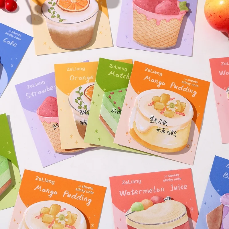 48pcs/lot Creative Cake Dessert Memo Pad Cute N Times Stationery Label Notepad Bookmark Post School Supplies