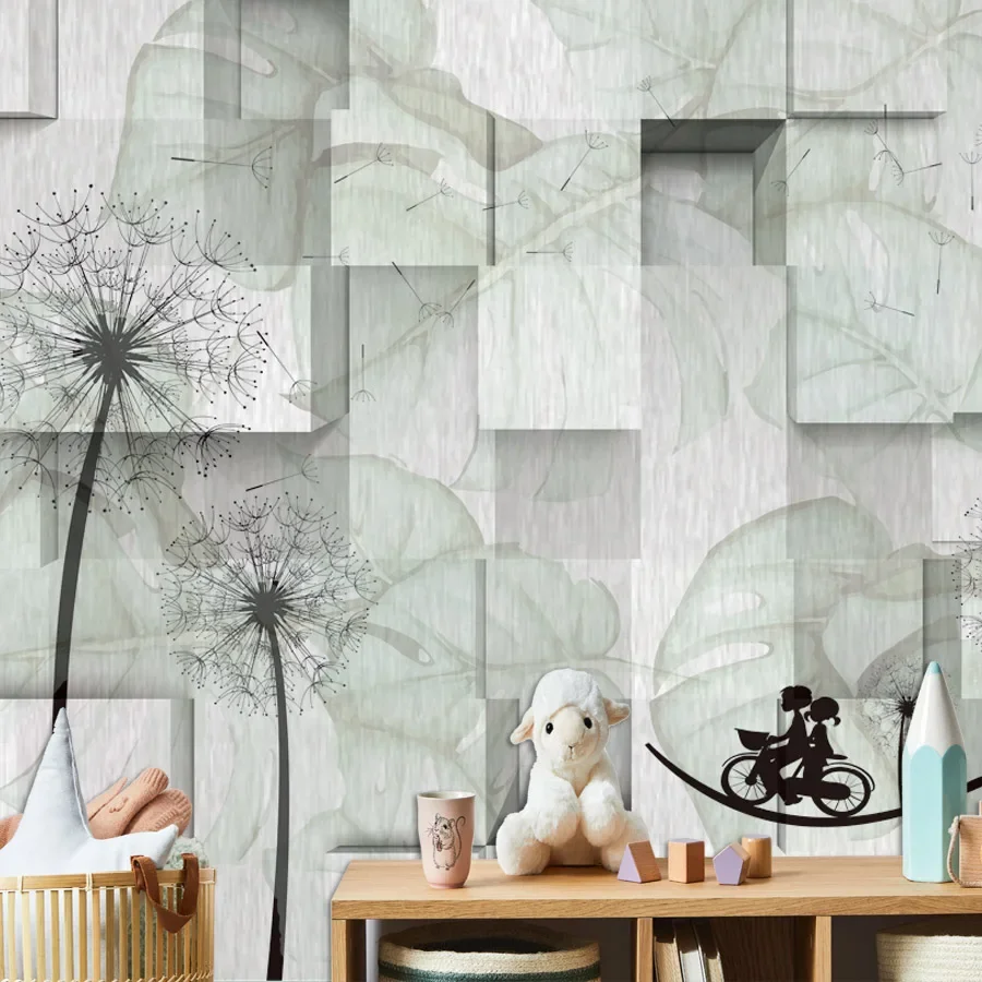 Removable Peel and Stick Wallpaper Accept for Living Room Bedroom Walls Brick Dandelion Paper Home Decor Contact Paper Covering image 4