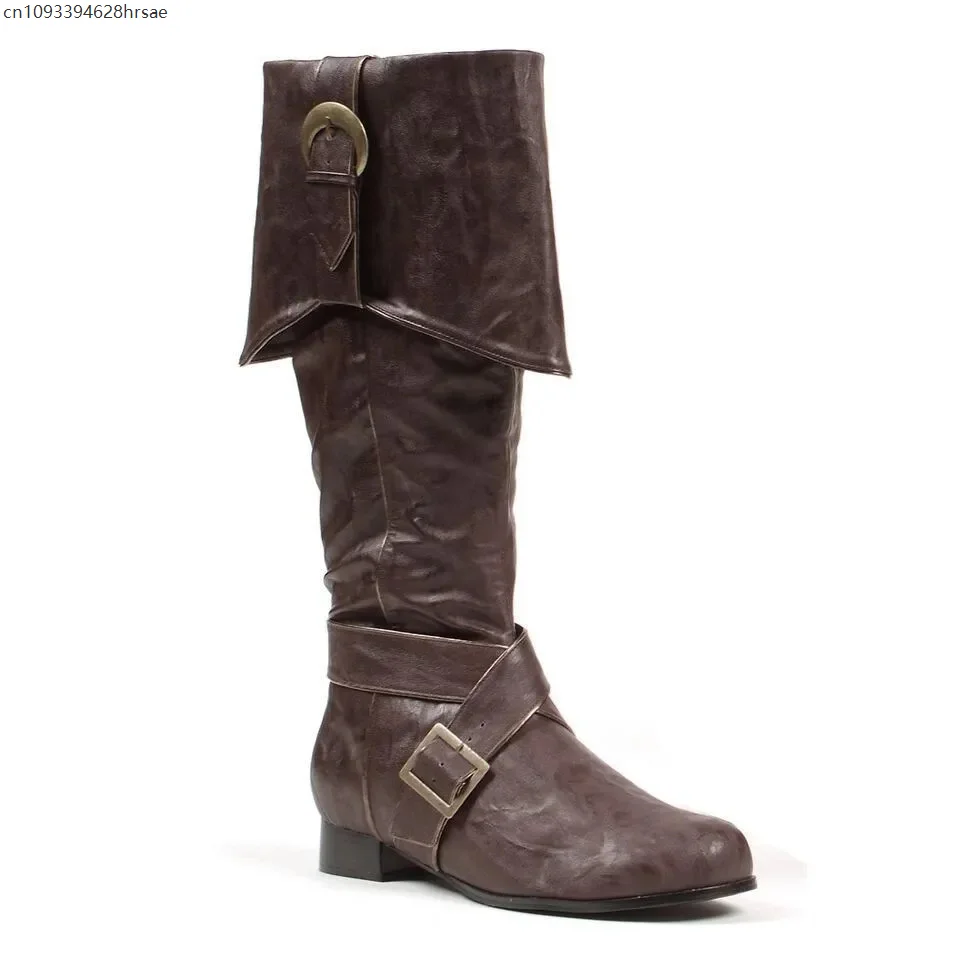 القرون الوسطى الكبار القراصنة عصر النهضة سحب على الأحذية منتصف العجل القوطية الأحذية هالوين تأثيري الكفة الأحذية #5