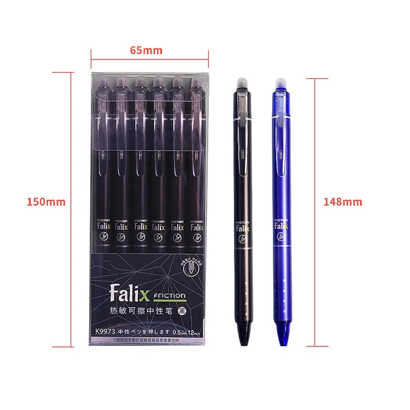 12Pcs 0.5mm Erasable Gel Pen Set Press Type Ballpoint Pen School Office Stationery Supplies Smooth Writing view 6