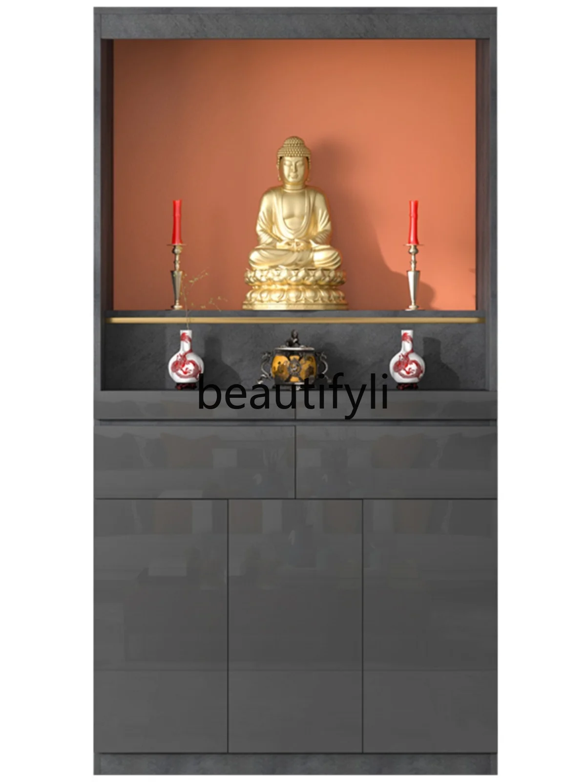 

Modern Buddhist shrine vertical cabinet offering God of Wealth cabinet shrine offering household Buddhist cabinet