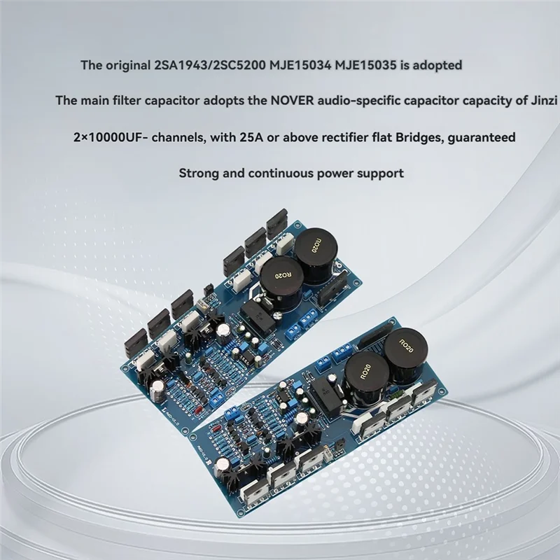 【B89E】Adjustable Class A HIFI Post-Stage A60 Current Feedback High Power Power Amplifier Board 200W 8Ω 300W 4Ω