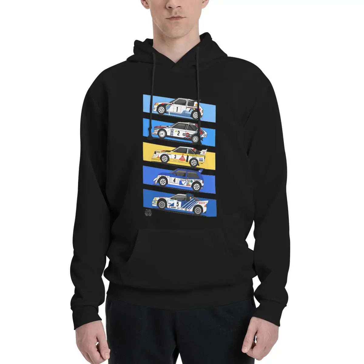 

1986 Group B Rallying Car Hoodie For Men Women Rally Racing Pullover Long Sleeve Sweatshirts Drawstring Hooded Shirt with Pocket