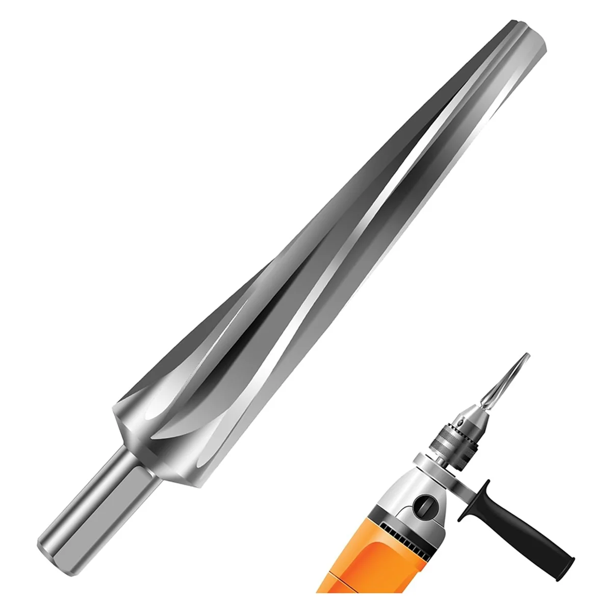 

7 Degree Ball Joint Tapered Reamer,Speed Steel Tapered Ball Joint Reamer Tool with 1/2 Inches Toolholder,W6542