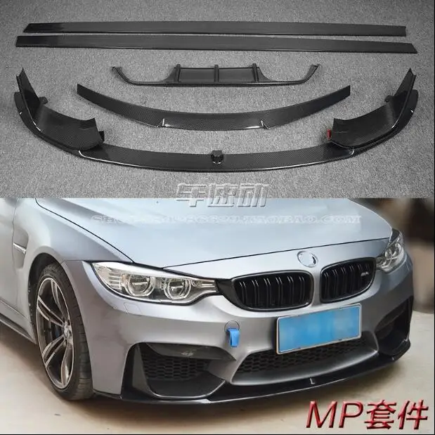 

Carbon Fiber Car Spoiler Bumper Front Lip Splitter +Rear Bumper Lip Diffuser Side skirts For BMW M3 M4 F80 F82 F83 2014-2017