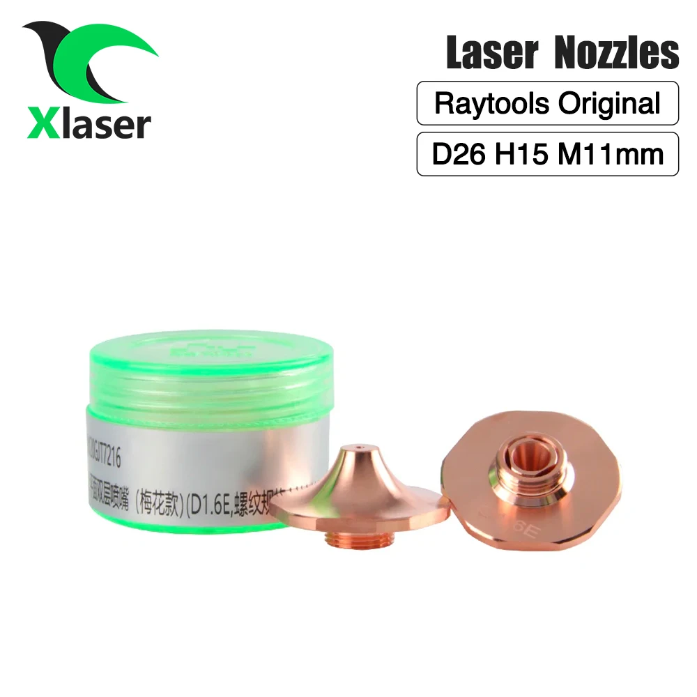 XLaser 10Pcs/Lot Raytools Original D26H15M11 Laser Nozzle Single/Double Layer Caliber 1.0-4.0 For BS06K BS12K Laser Cutting Head