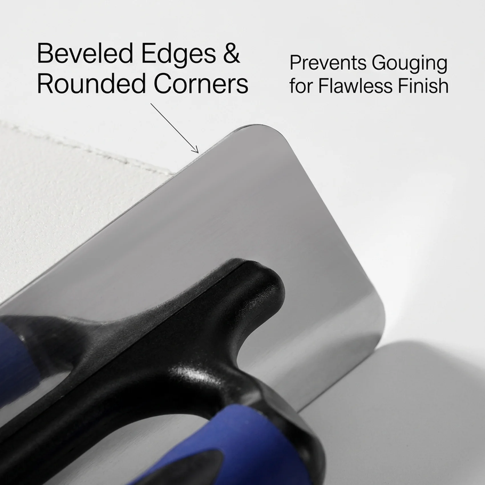 Venetian Plaster Finishing Trowel Set - 3 Pcs Kit Polished Stainless Steel Trapezoid Blade With Soft Grip, For Drywall