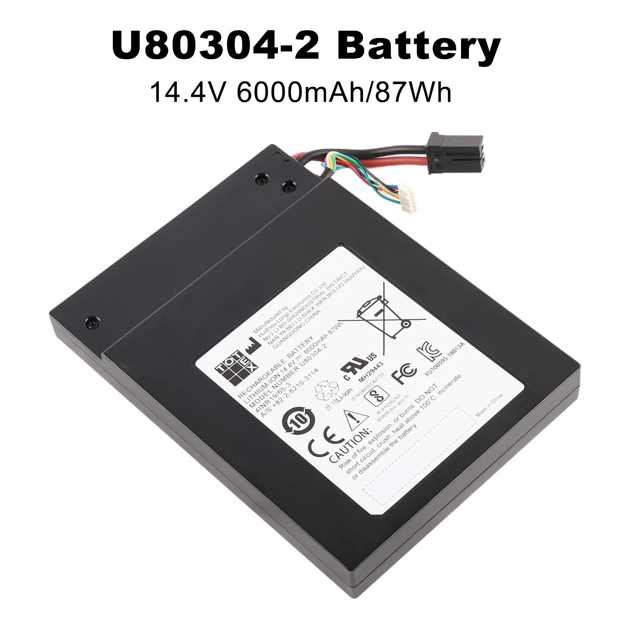 14.4V 6000mAh U80304-2 Replacement Battery For GE Volusion S8 Logiq P7 Logiq P8 REF 5450061 87Wh