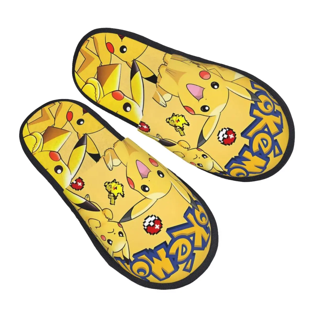 

Плюшевые тапочки с героями мультфильмов «Покемонные персонажи», домашние мягкие шлепанцы из пены с эффектом памяти, нескользящие