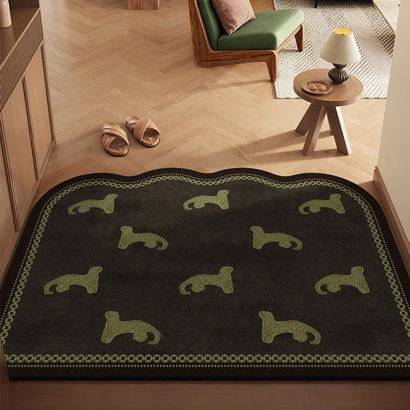 Entrance Doormat Stain-resistant Wear-resistant Dirt-resistant Floor Mat Brown Leopard Rug Welcome Mats Home Decor Rugs Alfombra