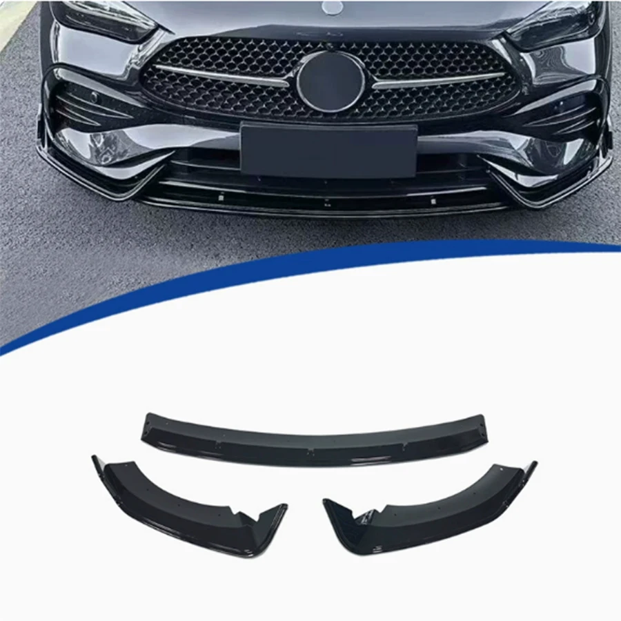 

For Mercedes Benz GLE Class W236 2023-2026 Bright Black Car Front Bumper Lip glossy black Front lip Diffuser Front Chin Spoiler