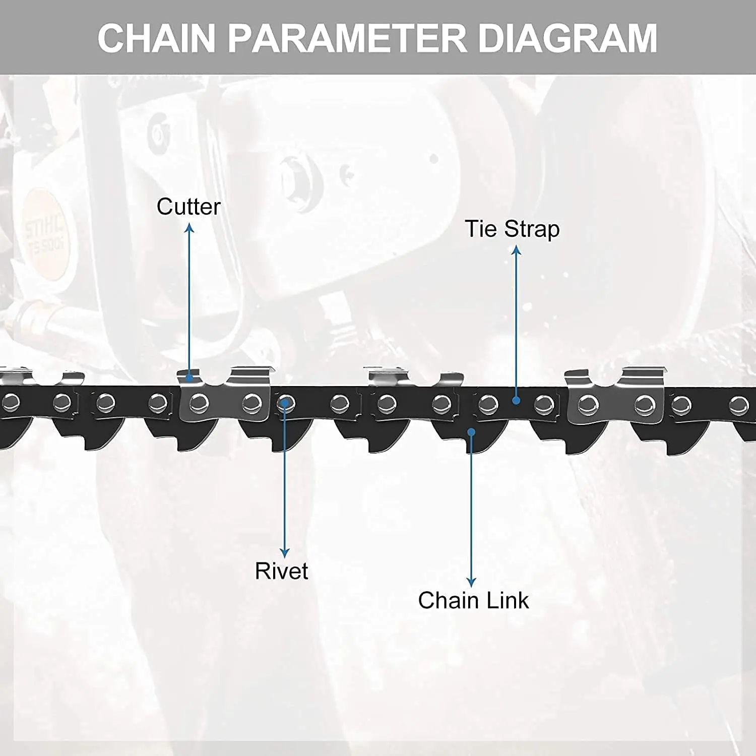 4 Inch Mini Chain Saw Chain Set and Mini Chainsaw Bars Set for 4 Inch Mini Cordless Handheld Electric Chainsaw Smooth Cutting