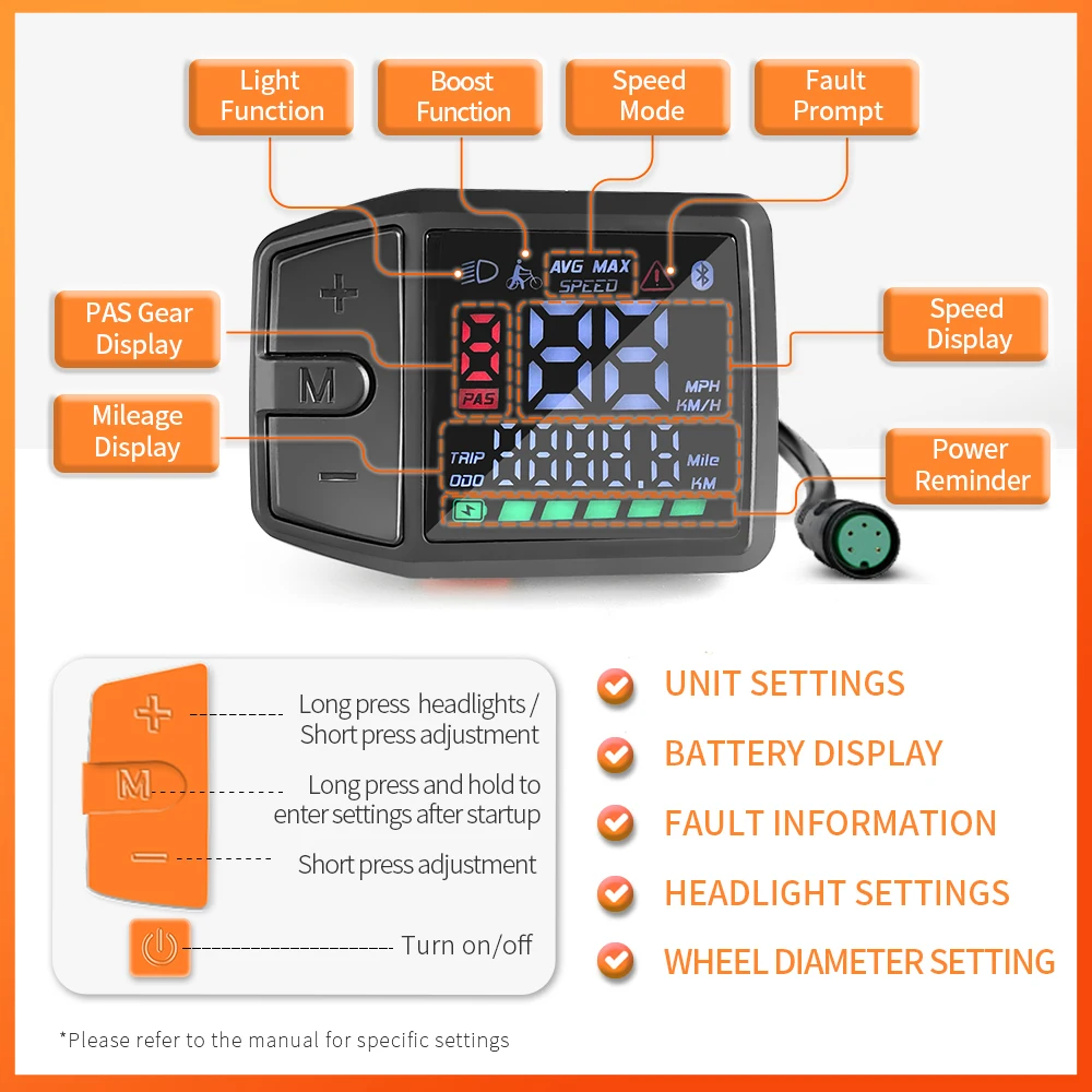 BAFANG DZ41 kolorowy wyświetlacz Ebike inteligentny ekran LCD wodoodporny rower elektryczny kompilowany do BBS02B BBS01B BBSHD silnik środkowy