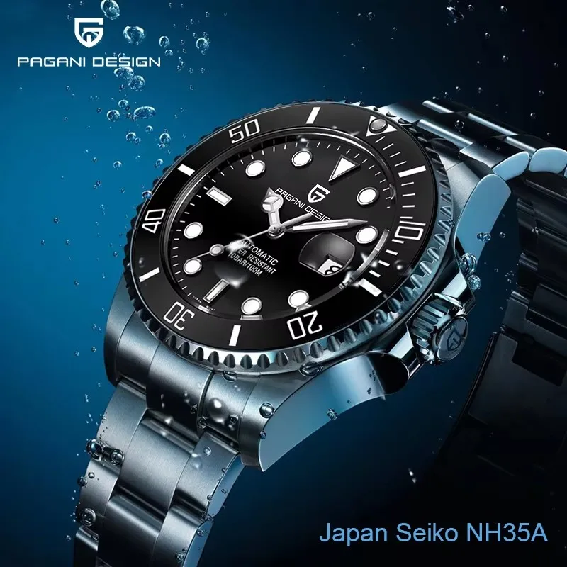 2026 New PAGANI DESIGN Diving Mens Mechanical Watches Luxury NH35 Automatic Watch For Men AR Sapphire Mirror Waterproof Luminous