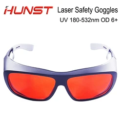 HUNST OD 6+ Professional Laser Glasses Protective Goggles for 355nm UV Laser 450nm Blue Laser and 520nm 532nm Green Laser