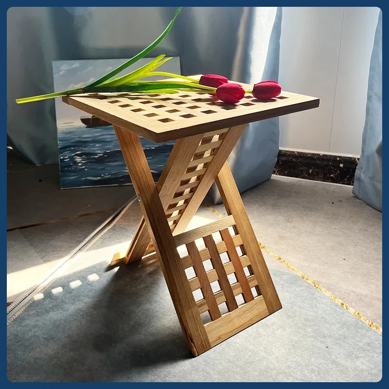 

No-installation coffee table, folding table, home and outdoor integrated wooden dining table, portable small square table