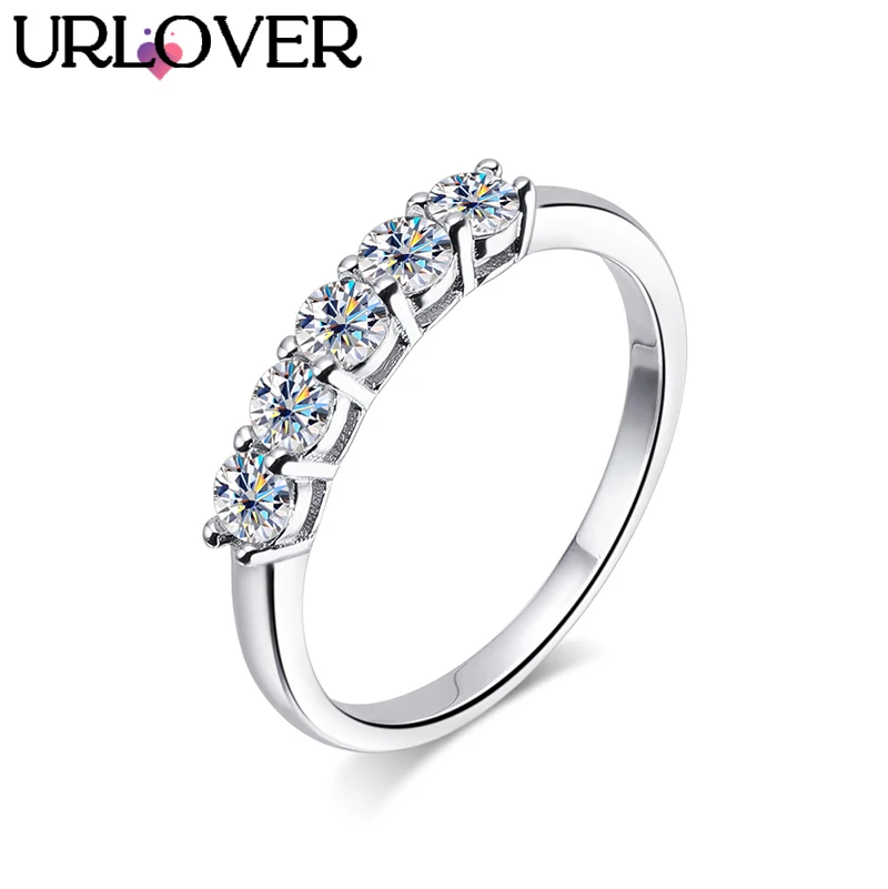 

URLOVER 3mm D Color Moissanite Ring For Women s925 Sterling Sliver Plated 18k White Gold Lab Diamond Rings Wedding Fine Jewelry