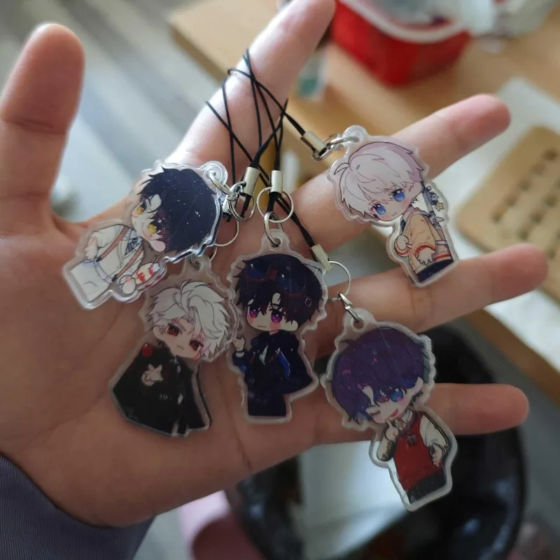 5Pcs 사랑과 Deepspace 귀여운 휴머노이드 아크릴 전화 매력 코스프레 Xavier Zayne Rafayel Sylus Caleb 키 체인 가방 펜던트 선물