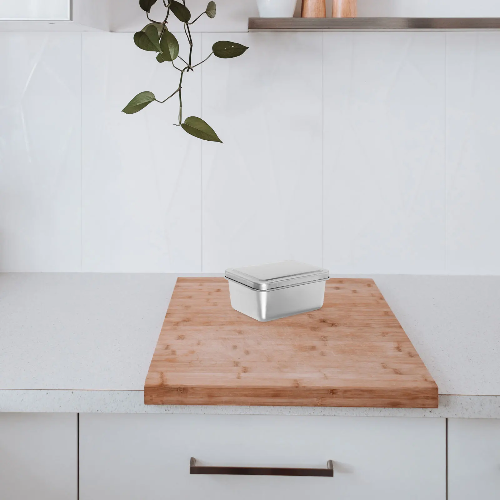 

2Pcs Food Storage Container Stainless Steel Baking Pan Sealed Lid Rectangular Oven Pan Smooth Surface Even Heat Distribution