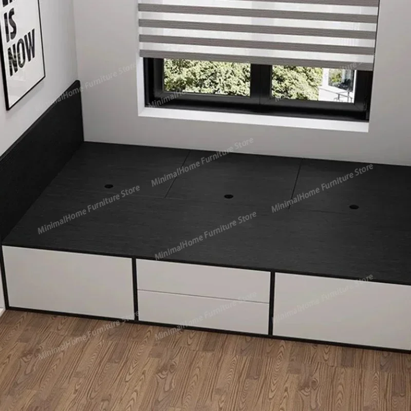 Drawers Storage Bed Bedroom Double Cheap White Sleeping Design Bed Bedding Wooden Muebles Para Dormitorio Nordic Furniture