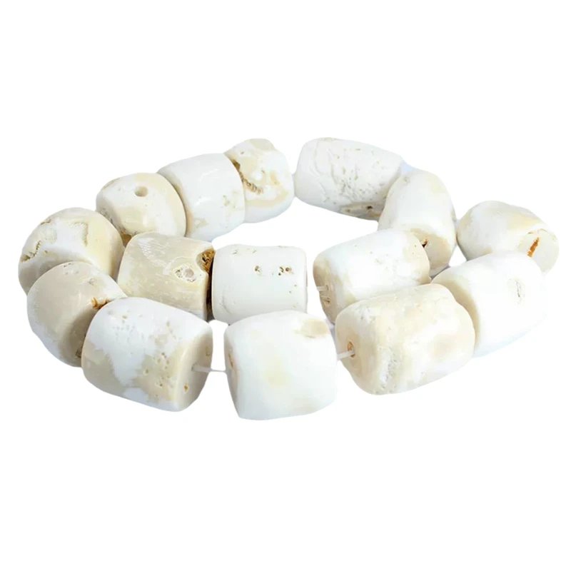 A09P-New 20-25Mm 15Inch Genuine Real Freeform Column Natural White Sea Bamboo Coral Jewelry Findings Diy Beads