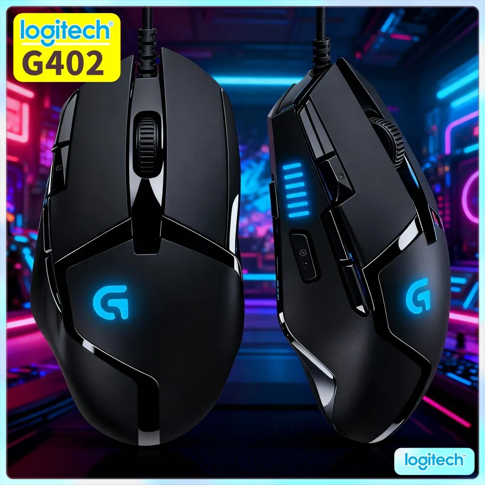 Logitech G402 Hyperion Fury Gaming Mouse Fusion Engine Tech 4 DPI Settings 8 Buttons 20M Clicks 1Ms Response For Gamers