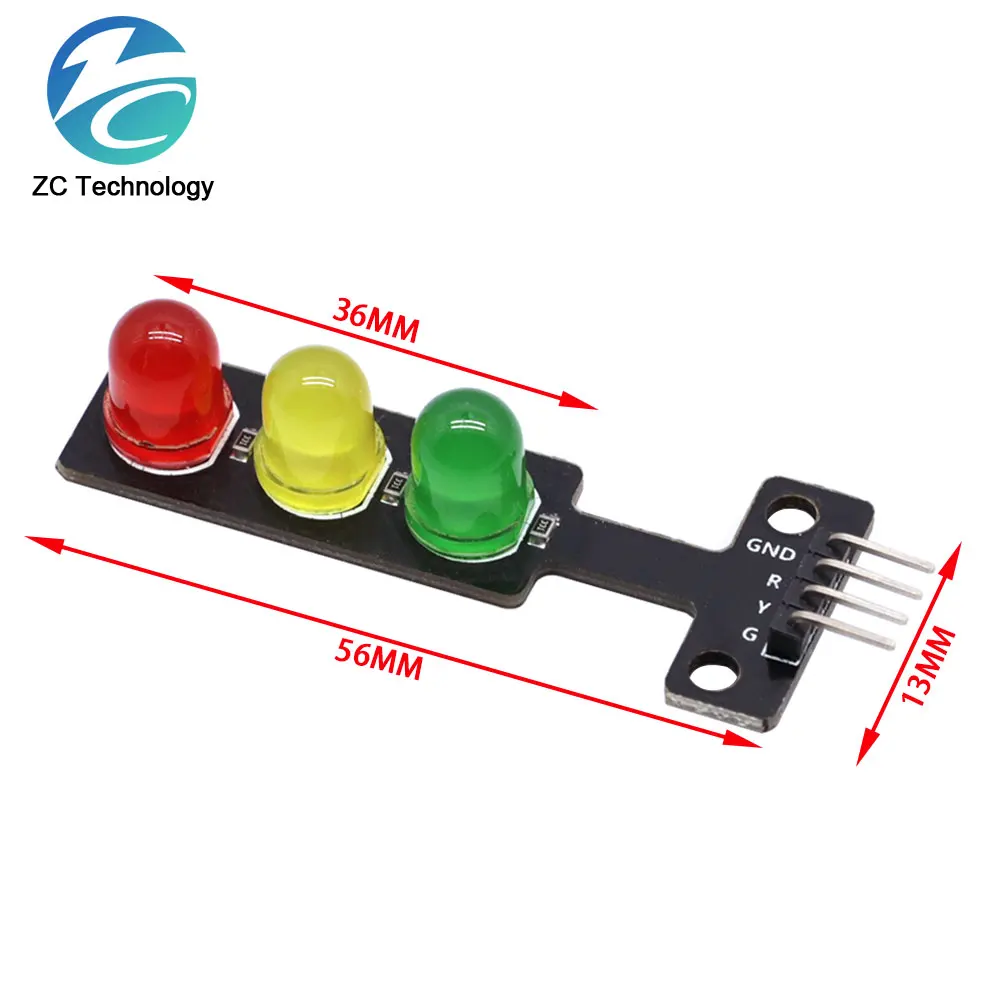 Mini 5V Traffic Light LED Display Module for Arduino Red Yellow Green 5mm LED RGB -Traffic Light for Traffic Light System Model