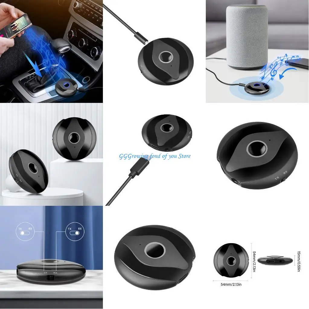 

H9EB 3.5 Aux Receiver and Transmitter BT5.4 For Car Stream Music Adapter