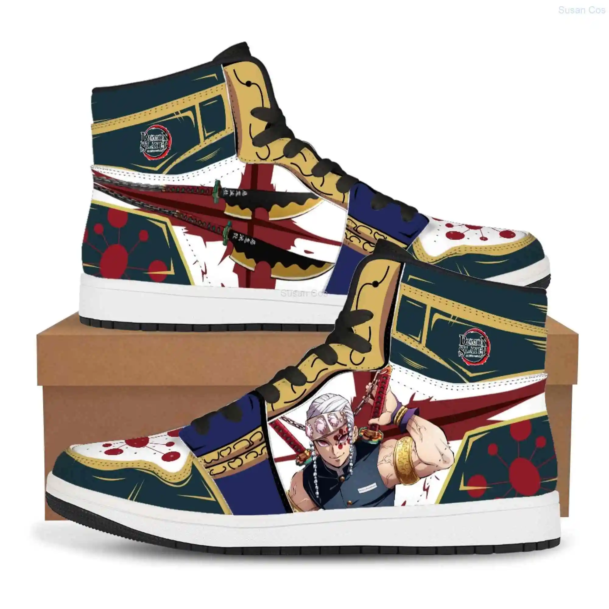 Men\'s Uzui Tengen Hashira Demon Anime shoes sports shoesCustomized version Cute comic style Gifts male female Cosplay