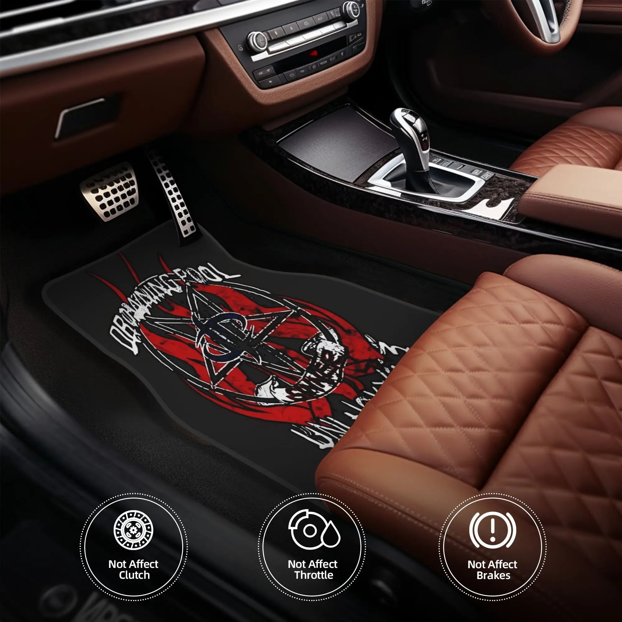4pcs Best Of Drowning Pool American Rock Band Logo3 Exselna Genres Alternative Metal Car Floor Mats, Durable Polyester Fiber, Fi