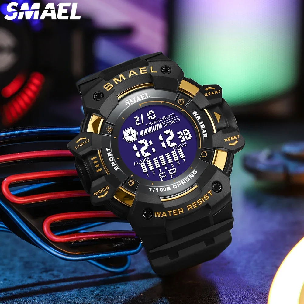 SMAEL  multifunctional luminous 50 meter waterproof men\'s watch 8050 digital large dial personalized trend sports