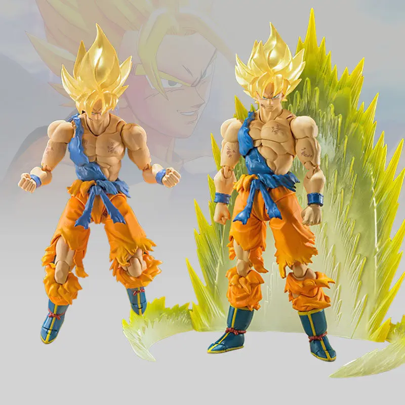 Figura de Acción Articulada de Goku SSJ2 con Daños de Batalla de Dragon Ball de 16 cm, SHF, Super Saiyan Awakening, Edición Limitada TNT, Modelo de Anime, Juguete Coleccionable