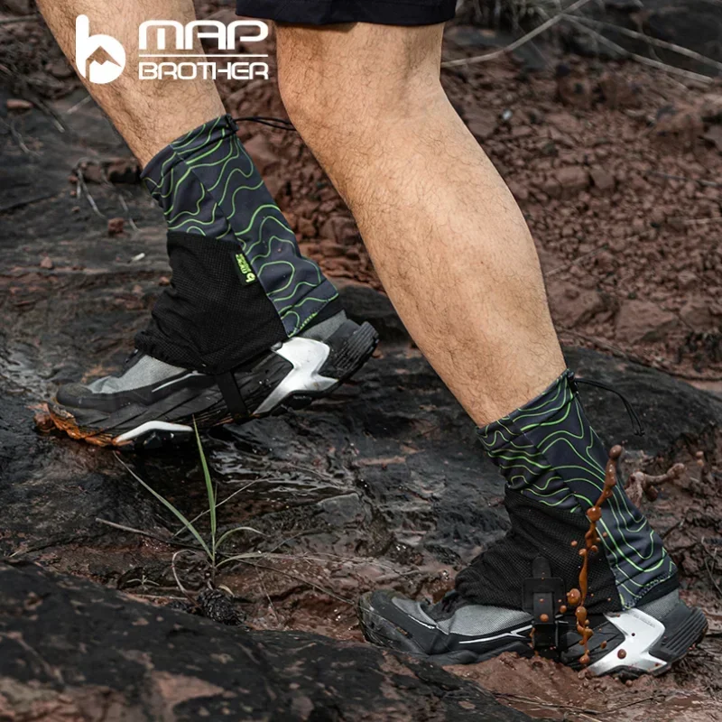 MAP BROTHER Outdoor Unisex High Running Trail Gamaschen Schützende sanddichte Schuhüberzüge für Triathlon Marathon Wandern Reflektierend