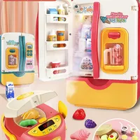 Children's Home Kitchen Set Combination Large Simulated Refrigerator Toy Puzzle Girl 3-6 Years Old 5 Christmas Gift