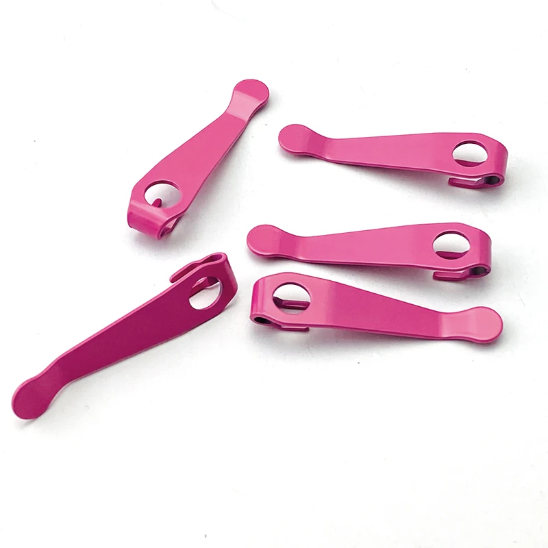 1piece Pink Color Titanium Pocket Knife Clip Waist Clip for Para 3 Folding Knife Lightweight Pocket Back Clips