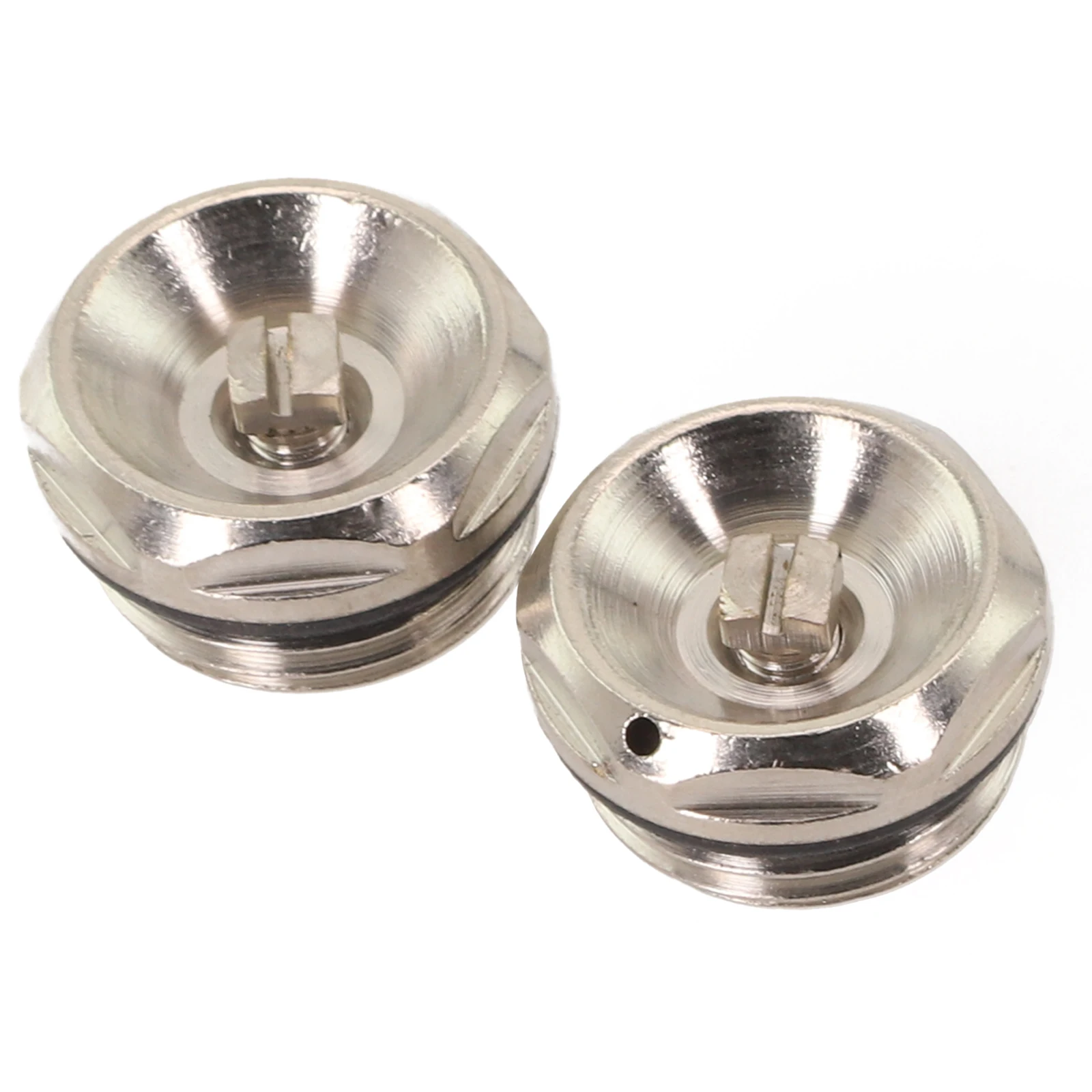 Towel Radiator Manual Vent Exhaust Stopcock 2PCS 1/2 Inch Nickel Plated Copper Air Bleed Valve for Heating Applications