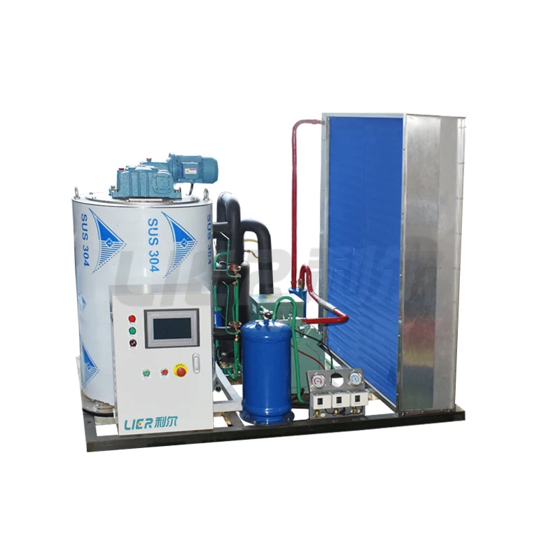 Commercial Flake Ice Maker Machine 500kg Storage Capacity Split-type Emerson Motor Gear PLC Core Components