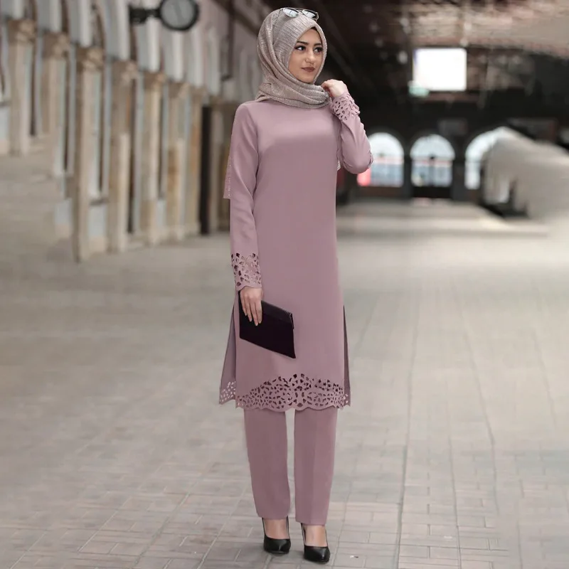 Conjunto de dos piezas para mujer, vestido pakistaní, Shalwar, Kameez, vestidos musulmanes y pantalones, ropa musulmana Vintage grande 2021