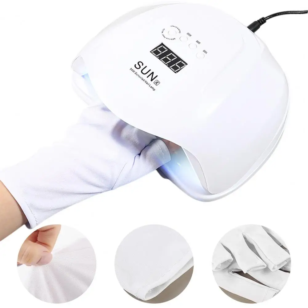 1Pair Useful UV Gel Varnish Nail Lamp Gloves Minimize Risk UV Lamp Gloves Manicure Nail Lamp Dryer Mitten for Female