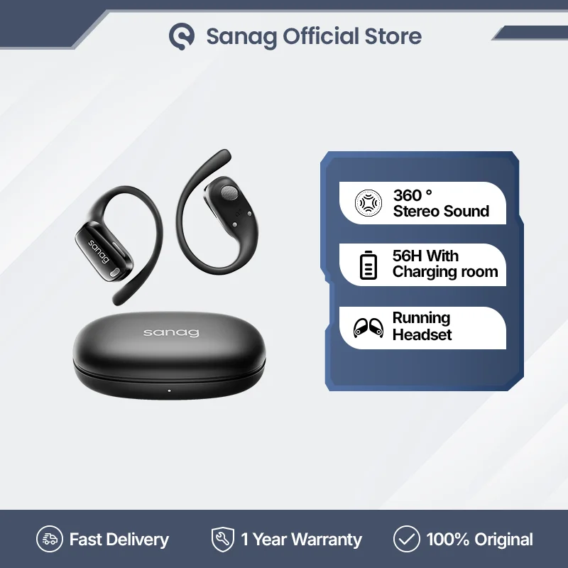 Sanag C30S Ear Hook OWS Earbuds Open Ear Bluetooth Earphones 360 ° Stereo Sound Wireless Headphones TWS Sports Running Headset