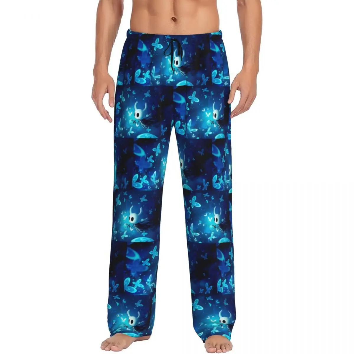 Custom Ghost Hollow Knight Game Pajama Pants Men Sleepwear Sleep Lounge Bottoms with Pockets