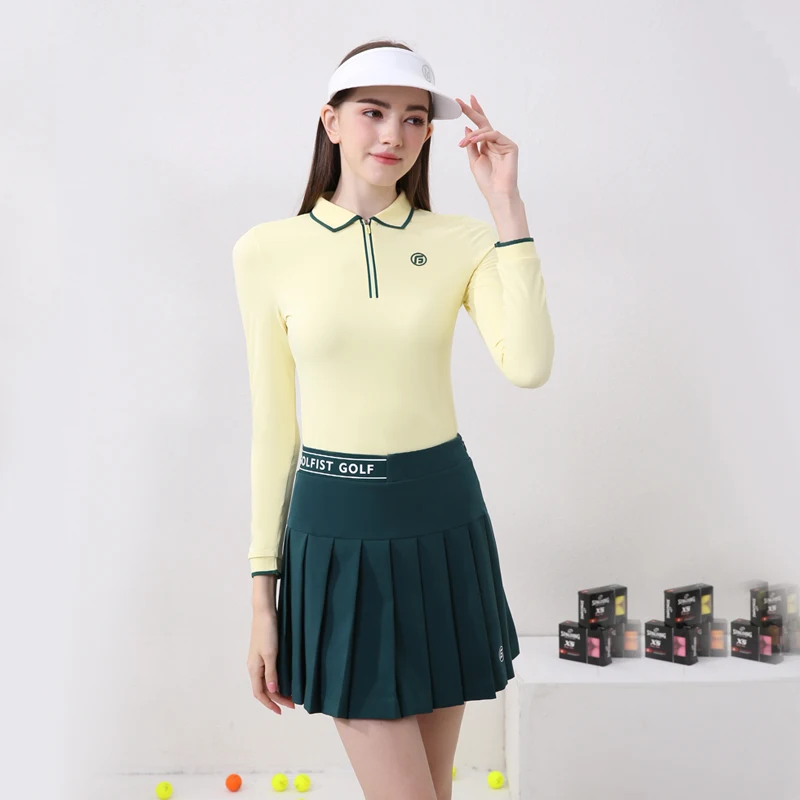 Golfist Golf Autumn Shirt Long Sleeve Turn-down Collar T-shirt Causal Sports Women\'s Clothing Slim Fit Breathable Golf Shirt