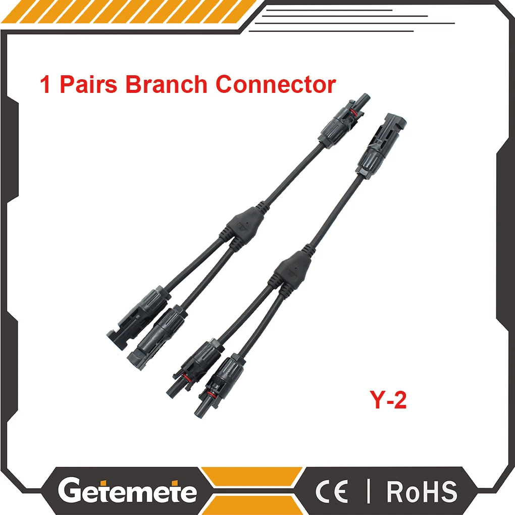 

GTMT Y2 Branch Parallel Photovoltaic Connector 2 To 1 Solar Connector Adapter For Solar Pv System Solar Panel Cable Wire Connect