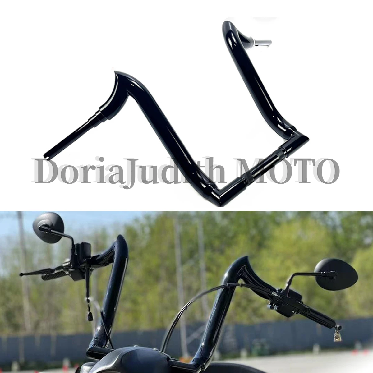 

For Indian Dark Horse Custom handlebars Motorcycle 2 inches 50MM Custom horn handlebars 14" 16" 18"