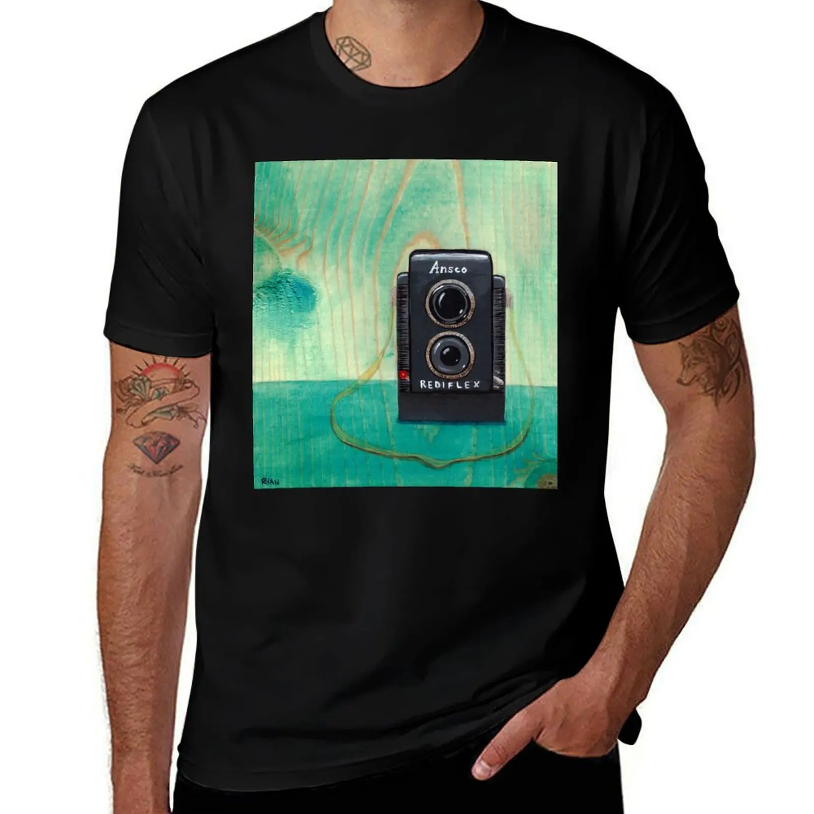 

T-Shirt casual man man funny t Ansco t 100% graphic t shirts Painting shirt T-Shirt Camera for shirts cotton