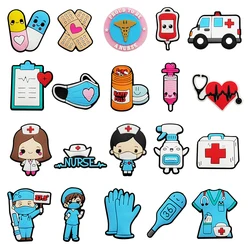New 1Pcs PVC Doctor Nurse Shoes Charm for Crocs  Badge DIY Buckle Kids Pins Decoration Jeans Shoe Accessories X-mas Wholesale