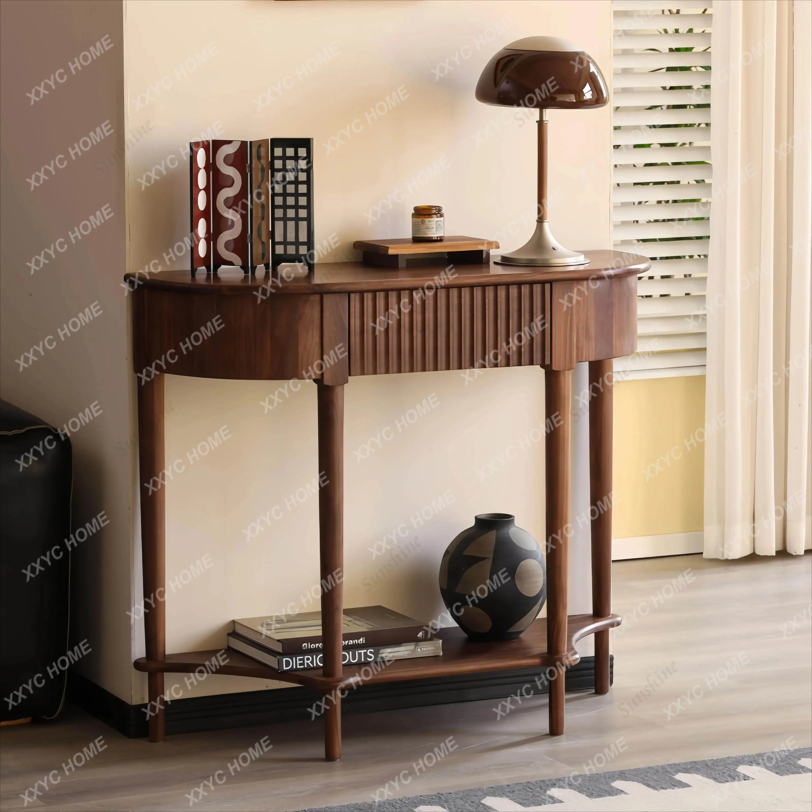 LEnter the entrance platform against the wall, aisle entrance table, simple solid wood narrow side table