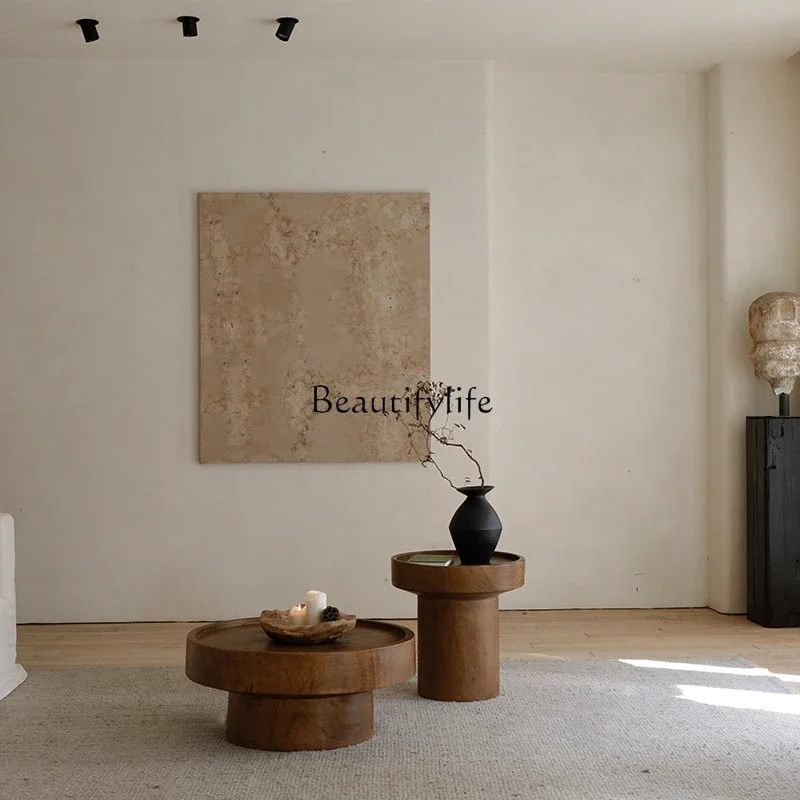 طاولة قهوة جانبية مقاس 04، غرفة معيشة، طاولة رصيف الرياح B & B wabi-sabi، مجموعة إبداعية من السجل الأسود